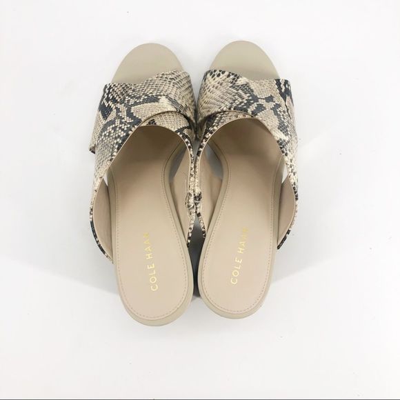 Cole Haan Dakota Crosscross Mule Sandal Snakeskin - Picture 8 of 9